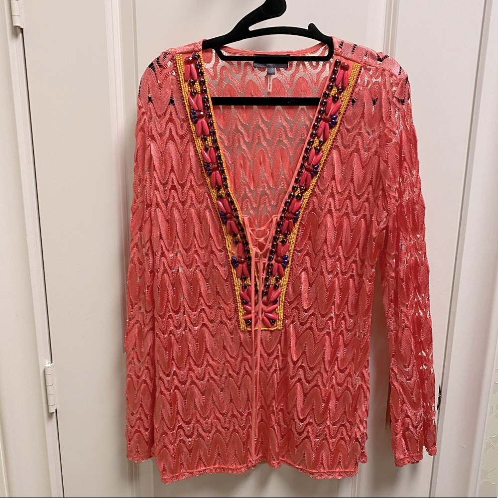Hale Bob lace tunic top M